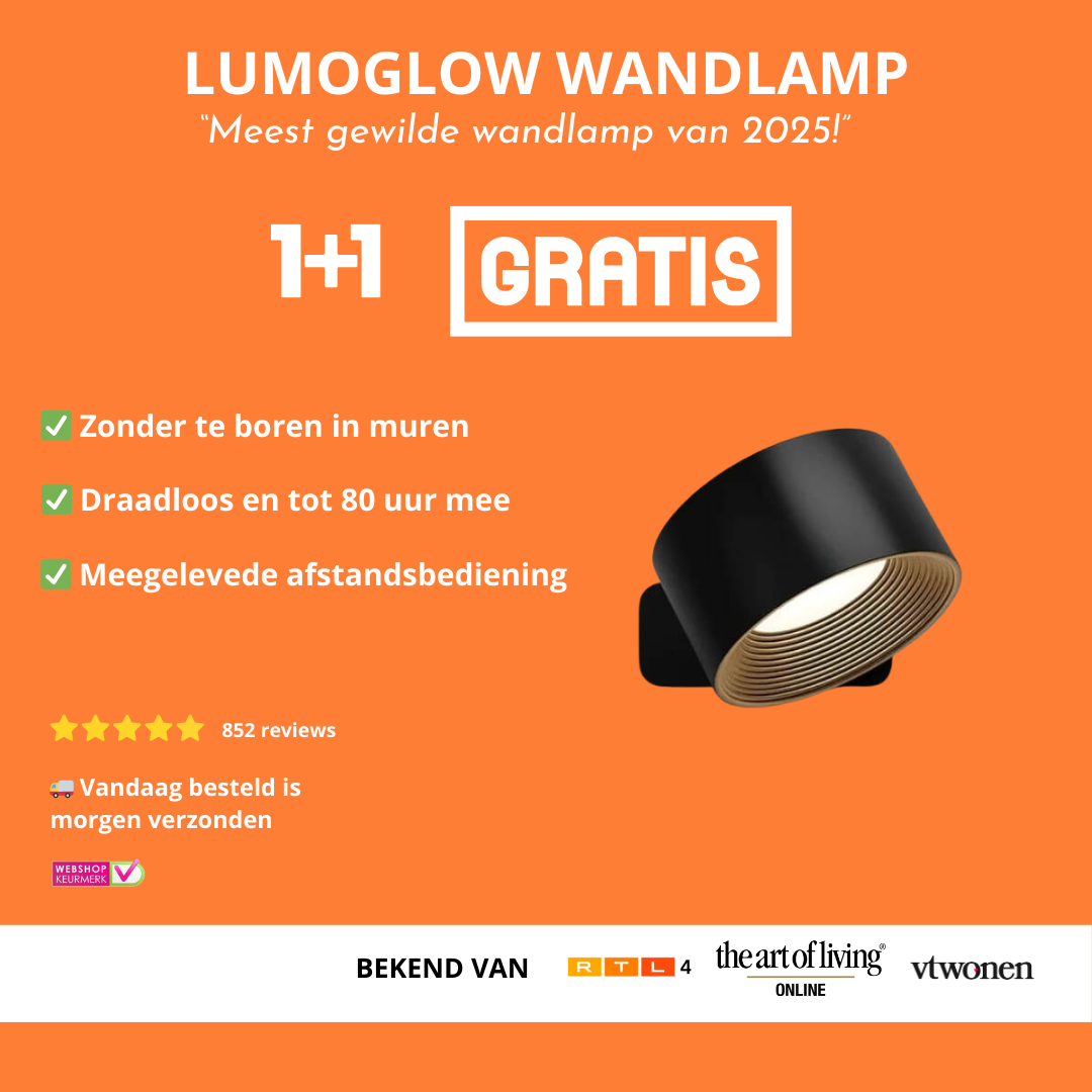LumoGlow Wandlamp - Plaats je wandlamp zonder gedoe!