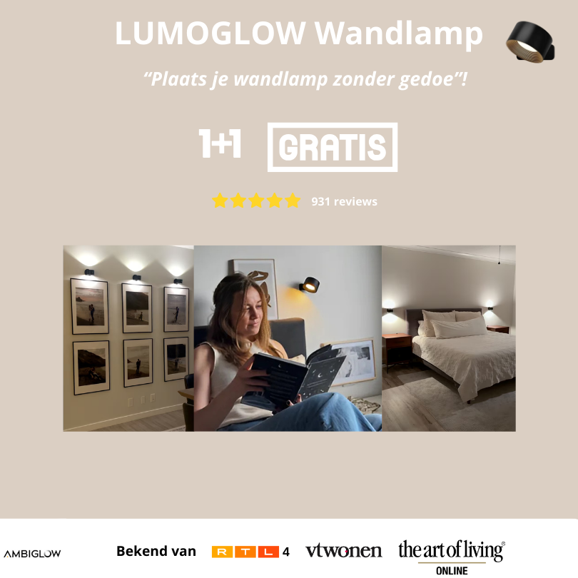 LumoGlow Wandlamp - Plaats je wandlamp zonder gedoe!