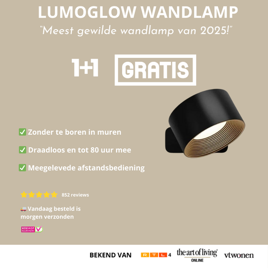 LumoGlow Wandlamp - Plaats je wandlamp zonder gedoe!