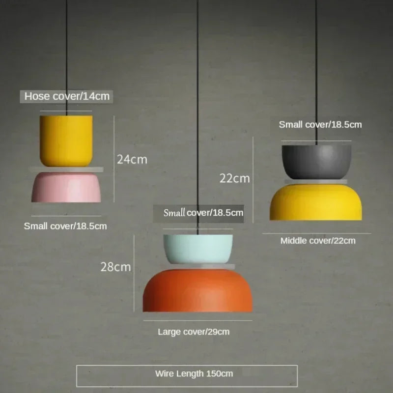 Modern Macaron LED Pendant Light New Nordic Creative Sweet Design Colorful Hanging Lamp Living Room Bedroom Study Dining