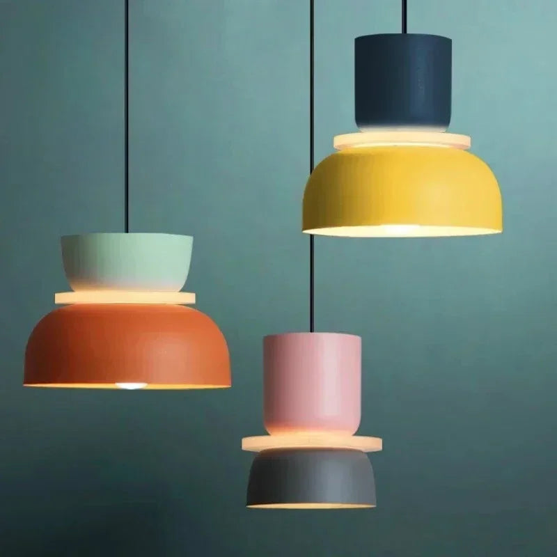 Modern Macaron LED Pendant Light New Nordic Creative Sweet Design Colorful Hanging Lamp Living Room Bedroom Study Dining