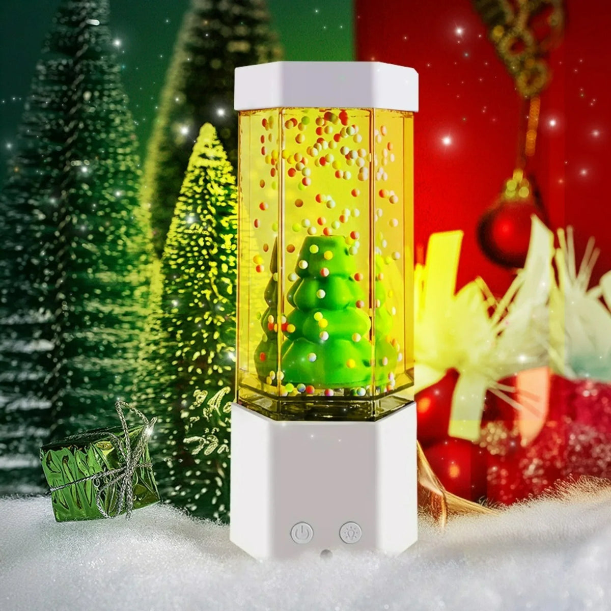 Jellyfish Christmas Tree Water Column Light with Remote Control Color Atmosphere Light Children's Bedroom Desktop Decor Light